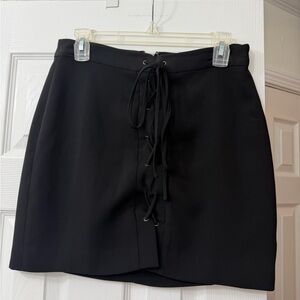 Madewell Front Lace Up Black Skirt